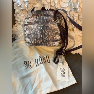 Brand new leather Hobo brand crossbody purse! Brown and tan snakeskin print.